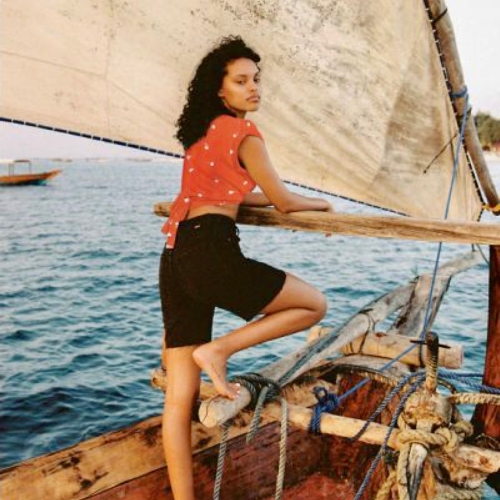 O’Neill black denim shorts